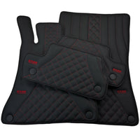Black Leather Floor Mats For Mercedes Benz GLC-Class C253 Coupe (2016-2019) | ER56 Design - AutoWin