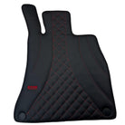 Black Leather Floor Mats For Mercedes Benz S-Class V222 (2013-2020) Long Wheelbase | ER56 Design - AutoWin