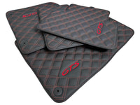 Black Leather Floor Mats for Porsche Macan GTS - AutoWin