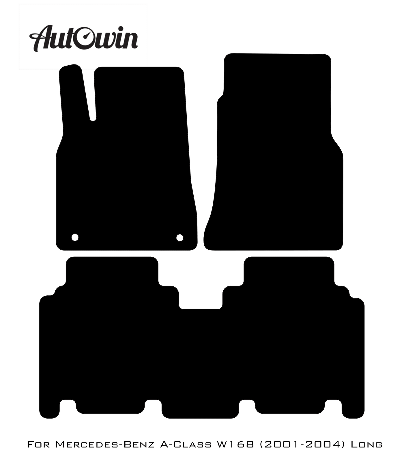 Black Luxury Floor Mats For Mercedes Benz A-Class W168 (2001-2004) | ER56 Design - AutoWin