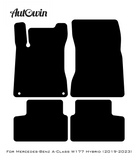 Black Luxury Floor Mats For Mercedes Benz A-Class W177 Hybrid (2019-2023) | ER56 Design - AutoWin