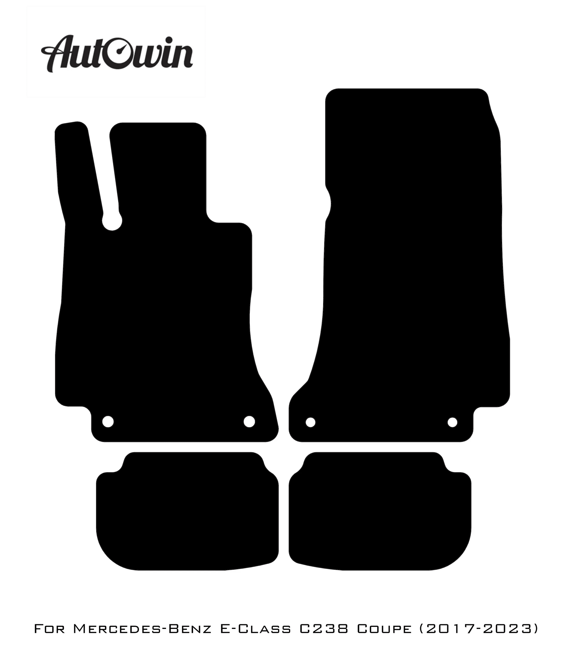 Black Luxury Floor Mats For Mercedes Benz E-Class C238 Coupe (2017-2023) | ER56 Design - AutoWin