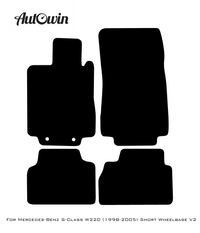 Black Luxury Floor Mats For Mercedes Benz S-Class W220 (1998-2005) Short Wheelbase | ER56 Design - AutoWin
