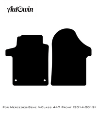 Black Luxury Floor Mats For Mercedes Benz V-Class 447 Front (2014-2019) | ER56 Design - AutoWin