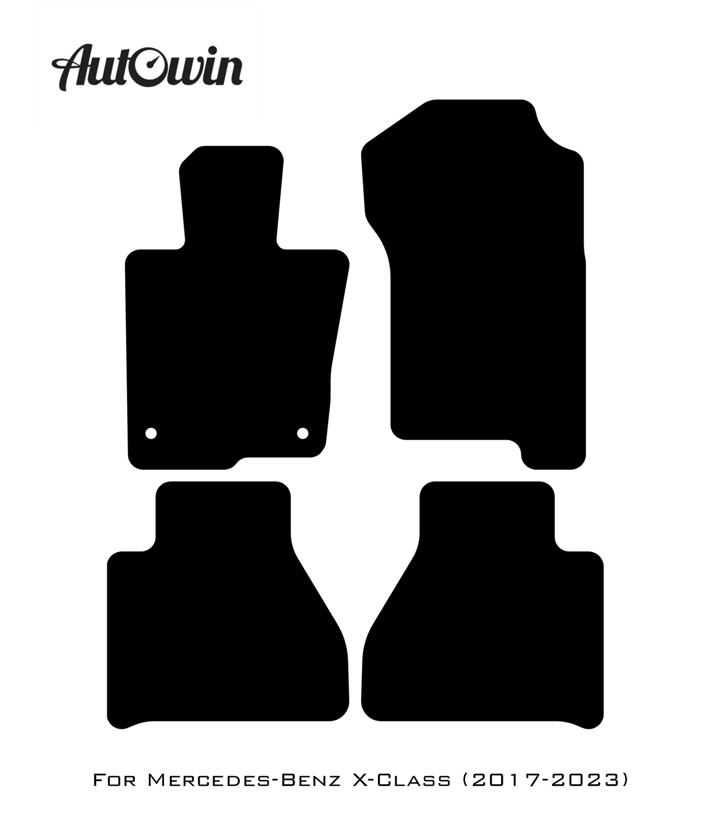 Black Luxury Floor Mats For Mercedes Benz X-Class W470 (2017-2023) | ER56 Design - AutoWin