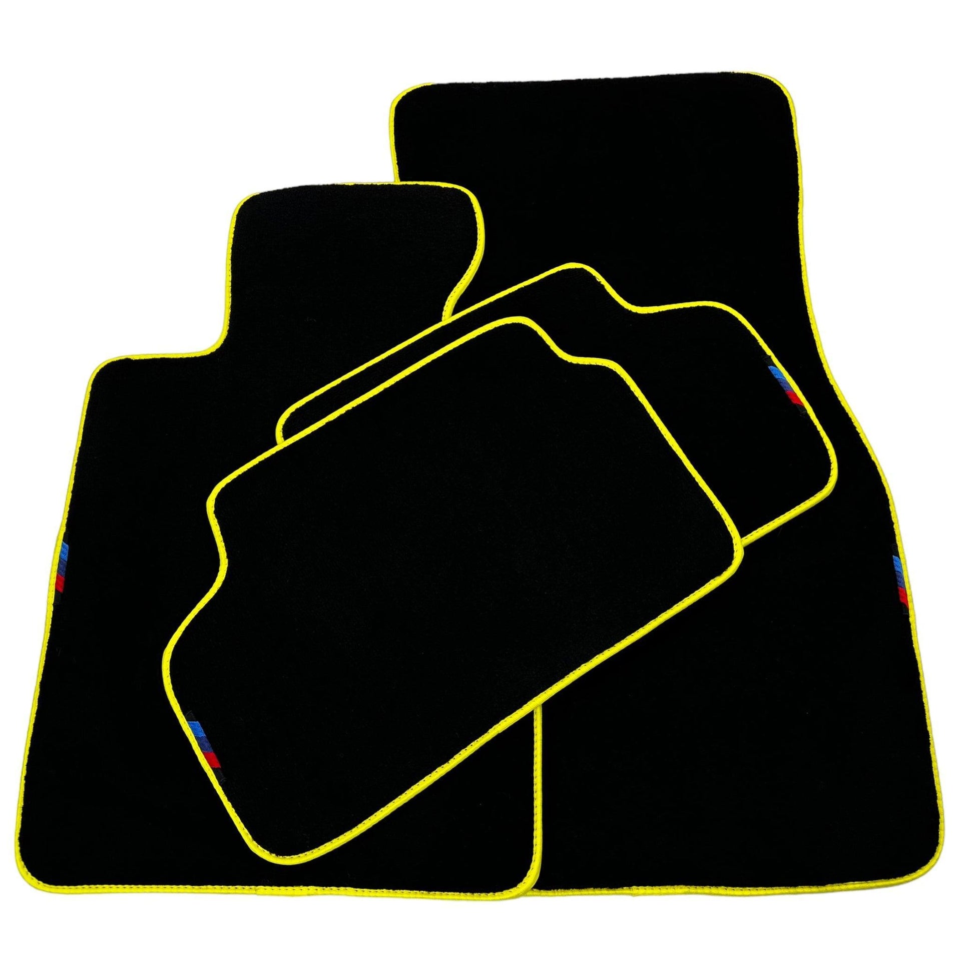 Black Mats For BMW 1 Series F21 3-door Hatchback | Yellow Trim - AutoWin