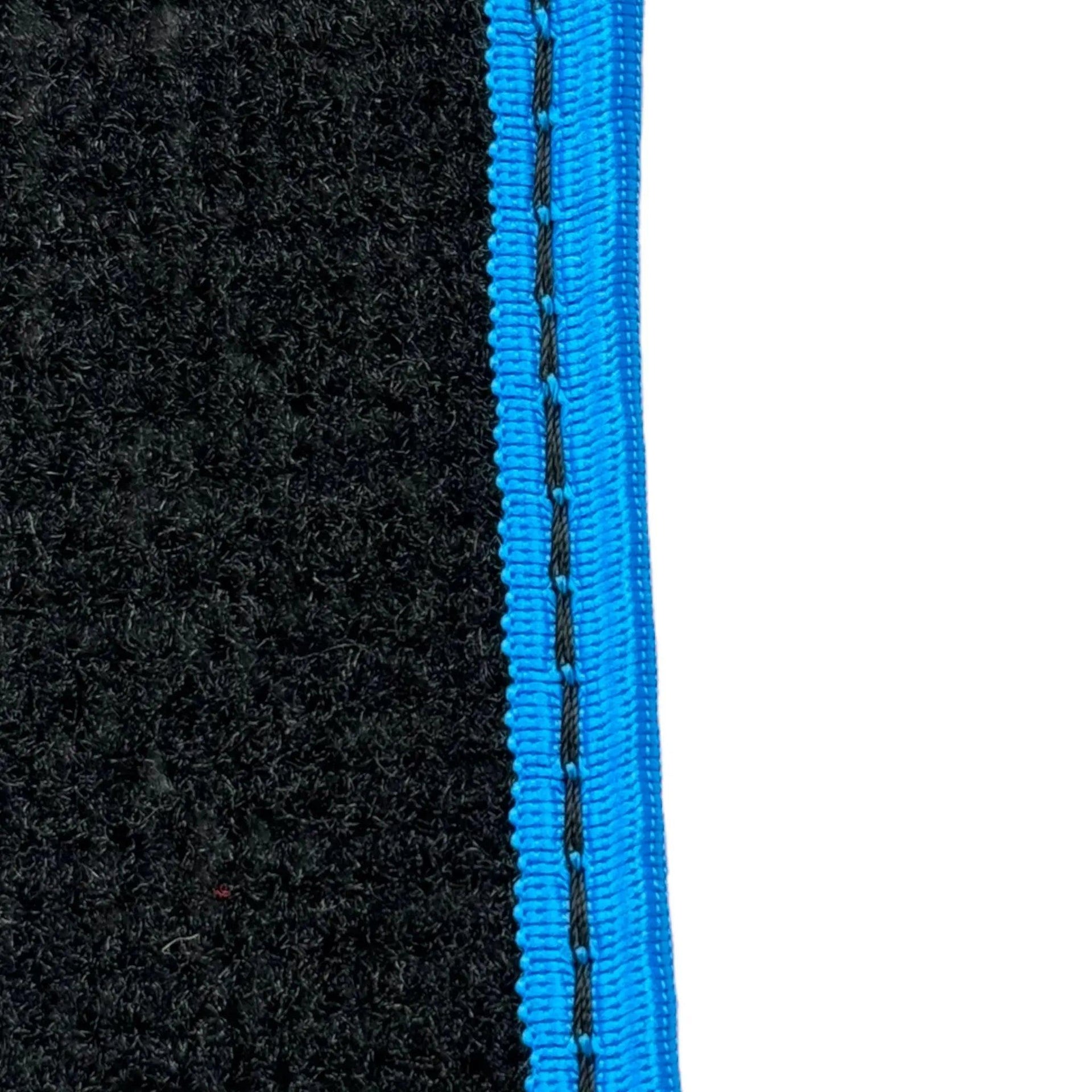 Black Mats For BMW 5 Series E28 Sedan | Sky Blue Trim - AutoWin