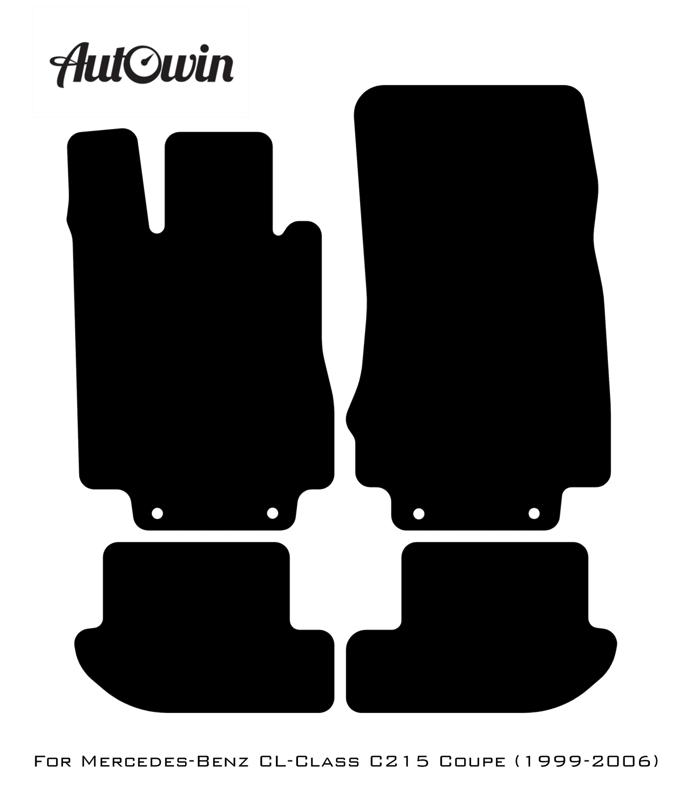 Black Sheepskin Floor Mats For Mercedes Benz CL-Class C215 Coupe (1999-2006) | ER56 Design - AutoWin
