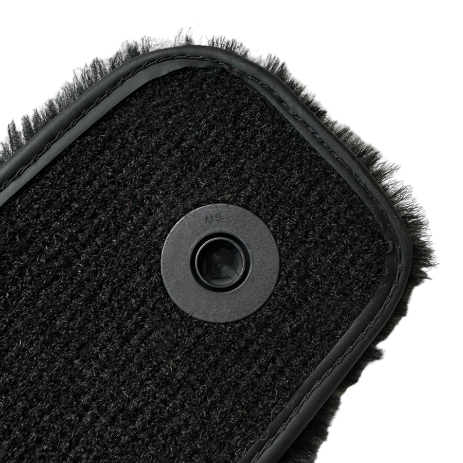 Black Sheepskin Floor Mats For Mercedes Benz CLK-Class A208 Convertible (1998-2003) | ER56 Design - AutoWin