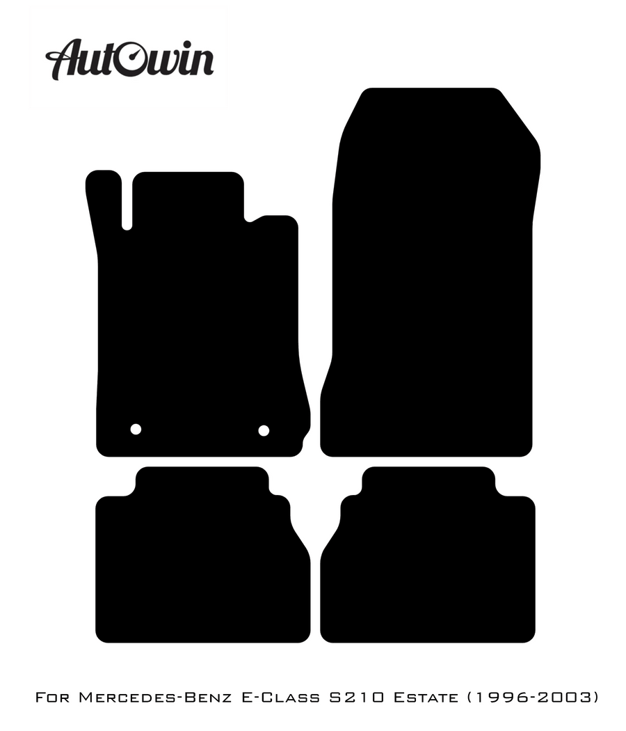 Black Sheepskin Floor Mats For Mercedes Benz E-Class S210 Estate (1996-2003) | ER56 Design - AutoWin