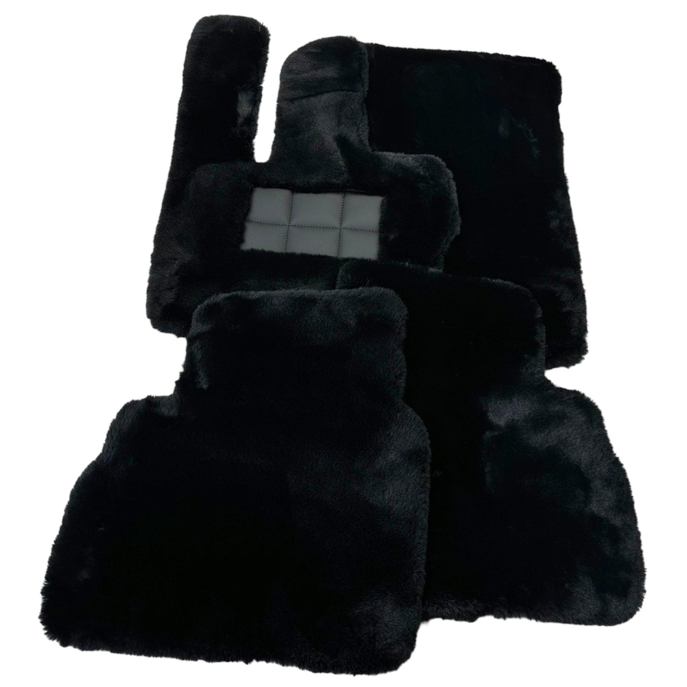 Black Sheepskin Floor Mats For Mercedes Benz E-Class W210 Sedan 4Matic (1995-2002) | ER56 Design - AutoWin