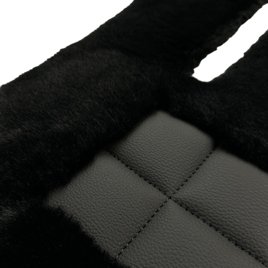 Black Sheepskin Floor Mats For Mercedes Benz GLC-Class X253 SUV (2015-2019) | ER56 Design - AutoWin