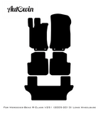 Black Sheepskin Floor Mats For Mercedes Benz R-Class V251 (2005-2013) Long Wheelbase | ER56 Design - AutoWin