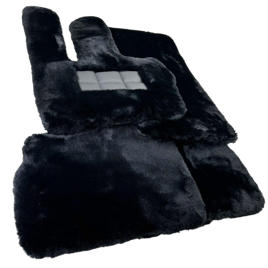 Black Sheepskin Floor Mats For Mercedes Benz S-Class W221 (2005-2013) Long Wheelbase | ER56 Design - AutoWin