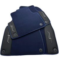 Blue Floor Mats For Bentley Mulsanne (2010-2020) with Leather - AutoWin