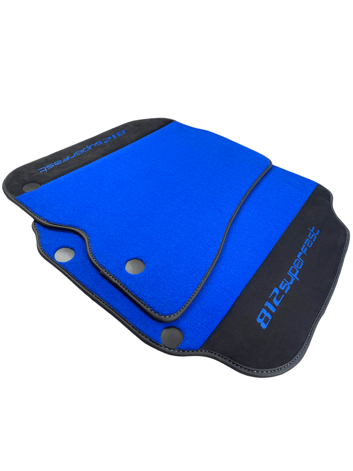 Blue Floor Mats For Ferrari 812 Superfast With Alcantara Leather - AutoWin
