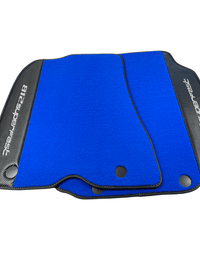 Blue Floor Mats For Ferrari 812 Superfast With Carbon Fiber Leather - AutoWin