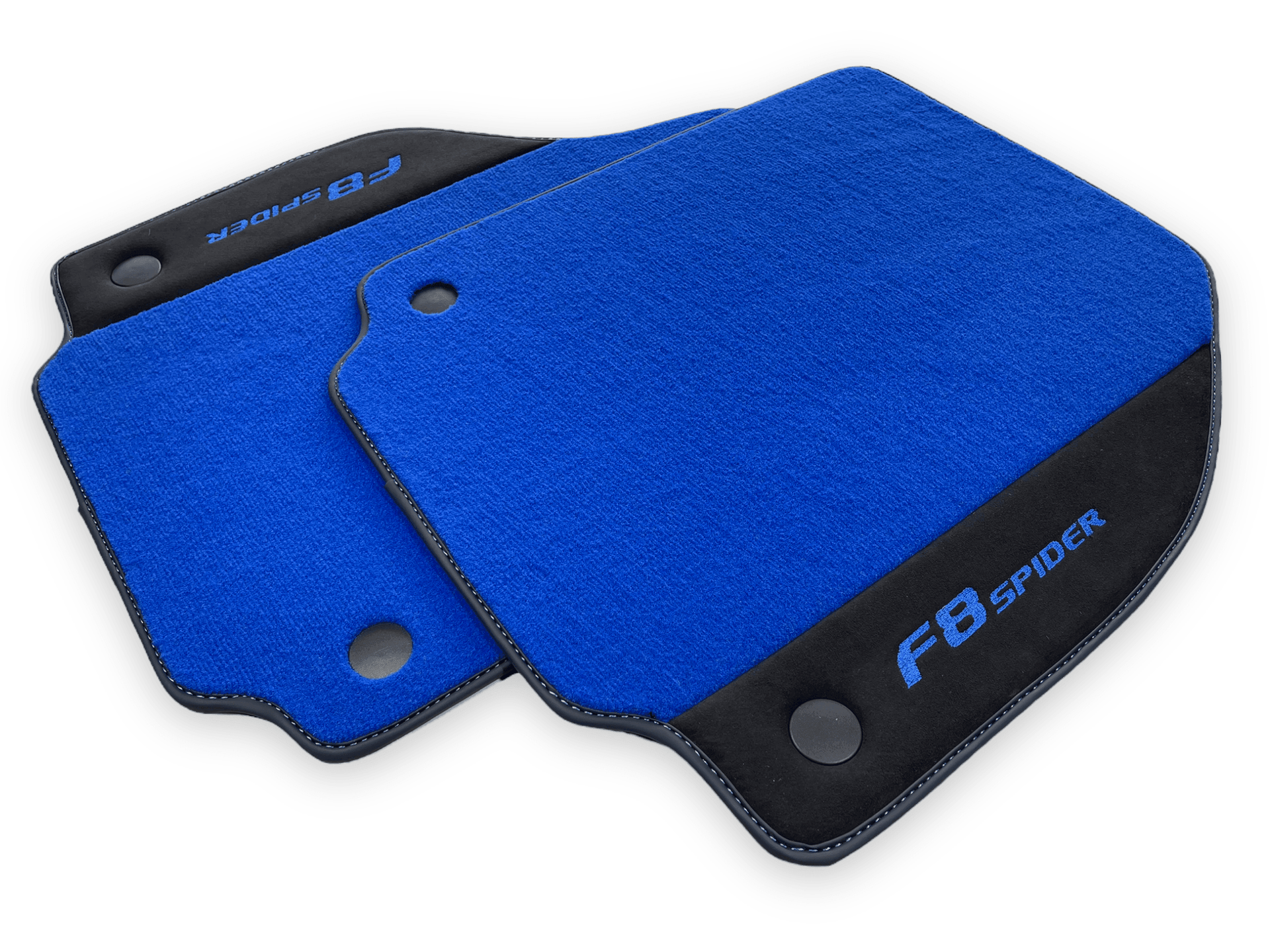 Blue Floor Mats For Ferrari F8 Spider 2019-2022 With Alcantara - AutoWin