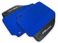 Blue Floor Mats For Ferrari F8 Spider 2019-2022 With Carbon Fiber Leather - AutoWin