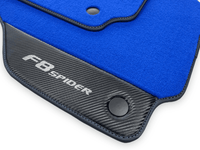 Blue Floor Mats For Ferrari F8 Spider 2019-2022 With Carbon Fiber Leather - AutoWin