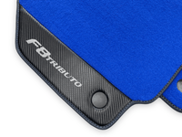 Blue Floor Mats For Ferrari F8 Tributo 2019-2022 With Carbon Leather - AutoWin