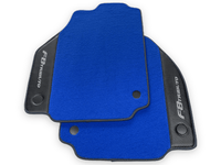 Blue Floor Mats For Ferrari F8 Tributo 2019-2022 With Carbon Leather - AutoWin