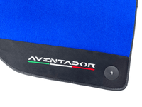 Blue Floor Mats for Lamborghini Aventador With Alcantara Leather - AutoWin