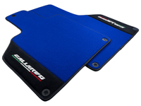 Blue Floor Mats for Lamborghini Gallardo With Alcantara Leather - AutoWin