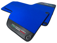 Blue Floor Mats for Lamborghini Huracan With Carbon Fiber Leather - AutoWin