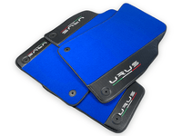 Blue Floor Mats For Lamborghini Urus With Carbon Leather - AutoWin