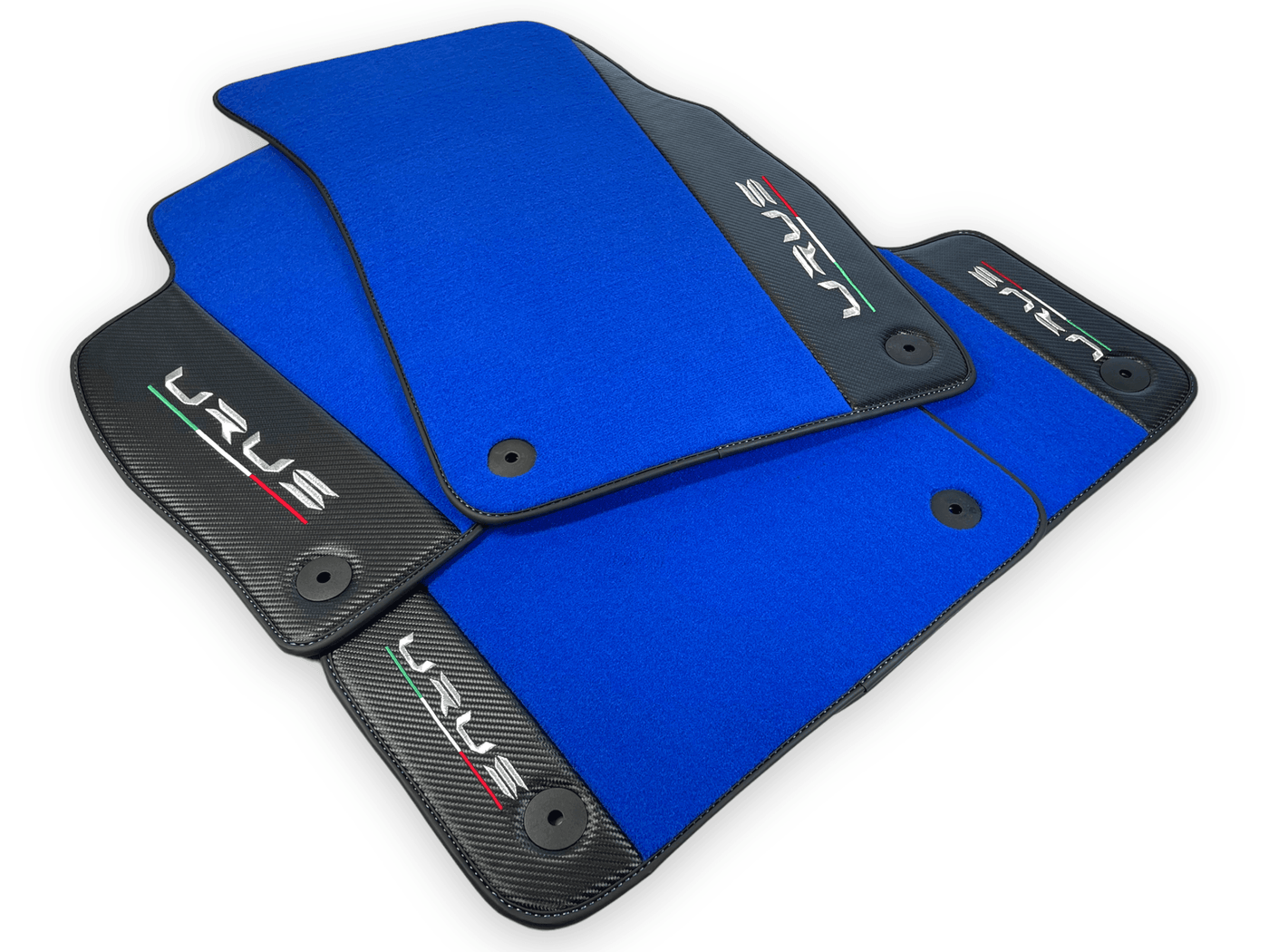 Blue Floor Mats For Lamborghini Urus With Carbon Leather - AutoWin