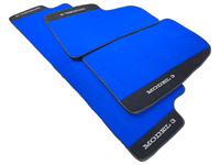 Blue Floor Mats For Tesla Model 3 With Alcantara Leather - AutoWin