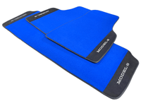 Blue Floor Mats For Tesla Model S With Alcantara Leather - AutoWin