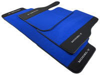 Blue Floor Mats For Tesla Model Y With Alcantara Leather - AutoWin