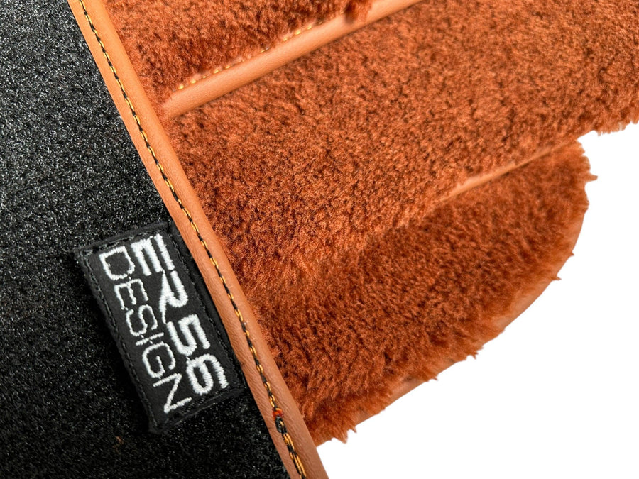 Brown Sheepskin Floor Mats For Rolls Royce Phantom Drophead Coupe 2007–2016 Er56 Design - AutoWin