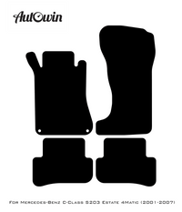 Dark Blue Floor Mats For Mercedes Benz C-Class S203 Estate 4Matic (2001-2007) | Limited Edition - AutoWin