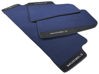 Dark Blue Floor Mats For Tesla Model 3 With Alcantara Leather - AutoWin