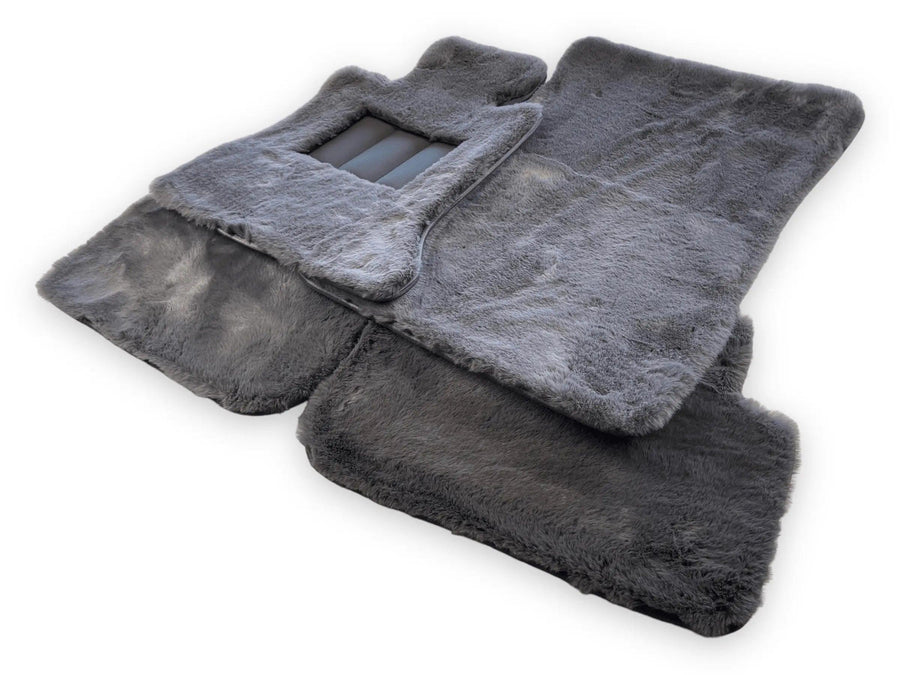 Dark Gray Sheepskin Floor Mats For Bentley Flying Spur (2013-2019) Design Brand - AutoWin