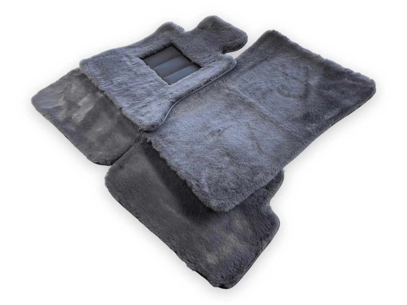 Dark Gray Sheepskin Floor Mats For Bentley Mulsanne (2010-2020) Design Brand - AutoWin