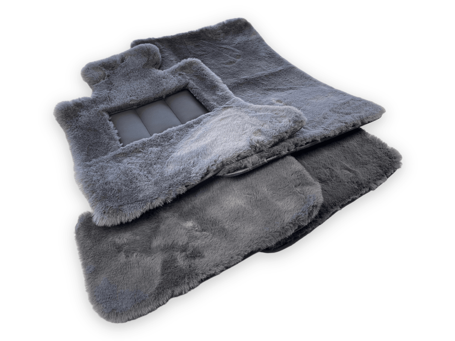 Dark Gray Sheepskin Floor Mats For Rolls Royce Shadow 1965-1977 Er56 Design Brand - AutoWin