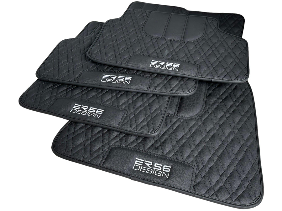 Floor Mats For BMW 1 Series E82 Black Leather Er56 Design - AutoWin