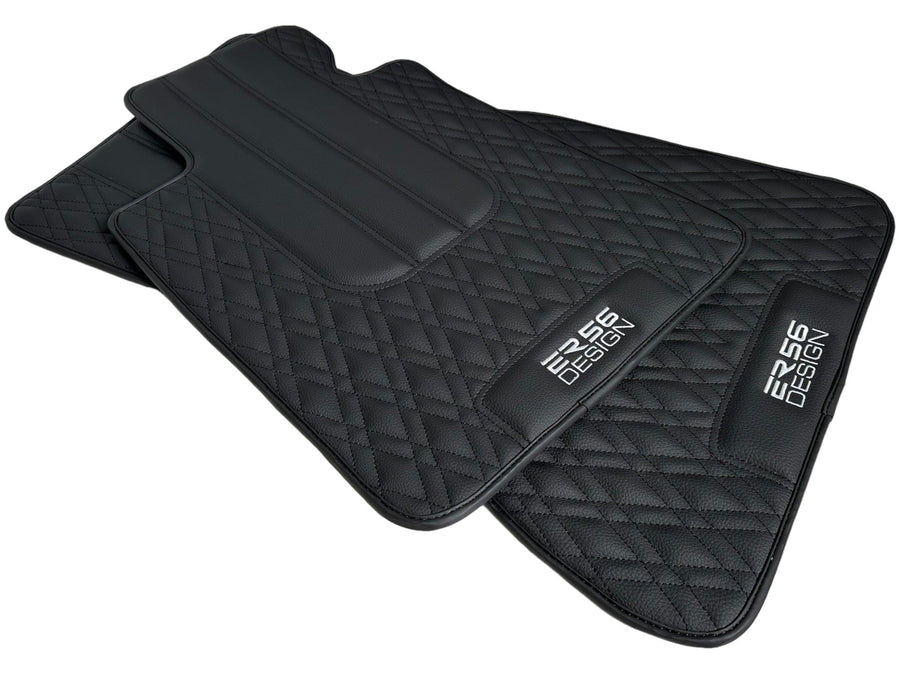 Floor Mats For BMW 3 Series E30 4-doors Sedan Black Leather Er56 Design - AutoWin