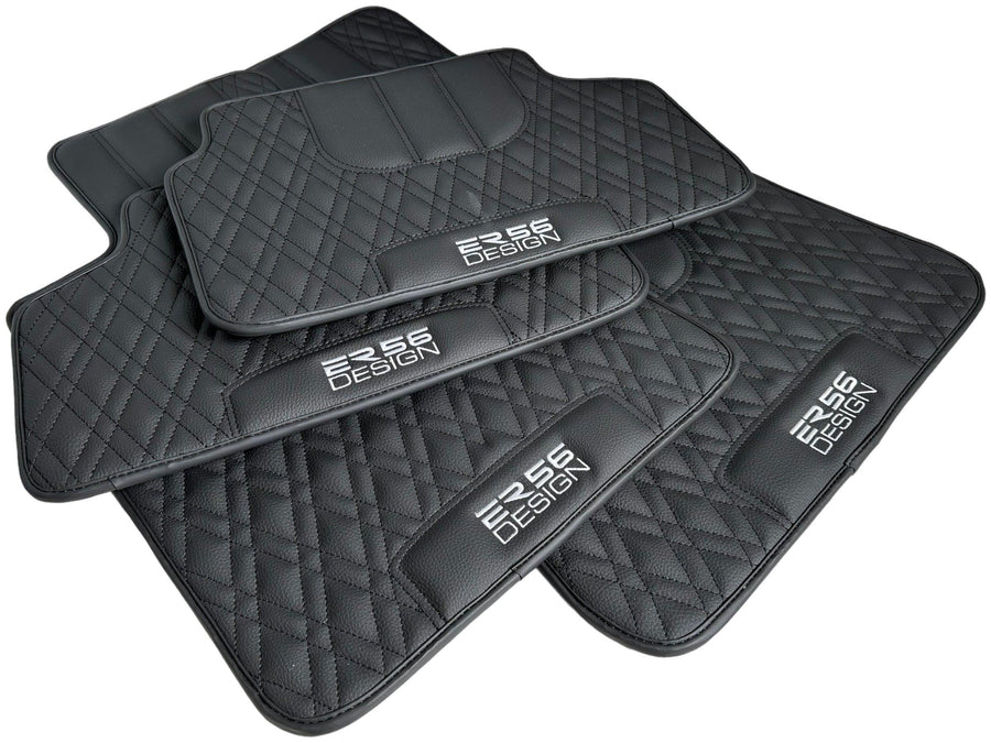 Floor Mats For BMW 5 Series F11 5-doors Wagon Black Leather Er56 Design - AutoWin
