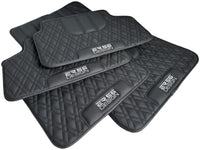 Floor Mats For BMW 7 Series F01 Black Leather Er56 Design - AutoWin