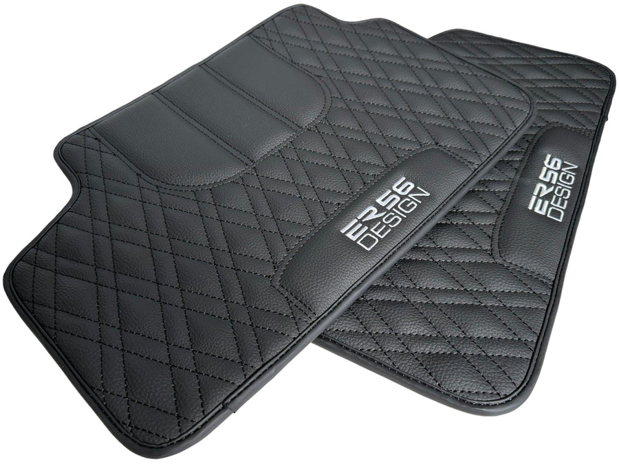 Floor Mats For BMW M3 4-door E90 Black Leather Er56 Design - AutoWin