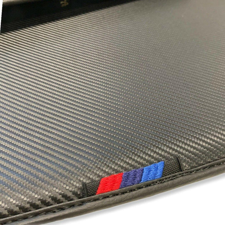 Floor Mats For BMW M3 G80 Autowin Brand Carbon Fiber Leather - AutoWin