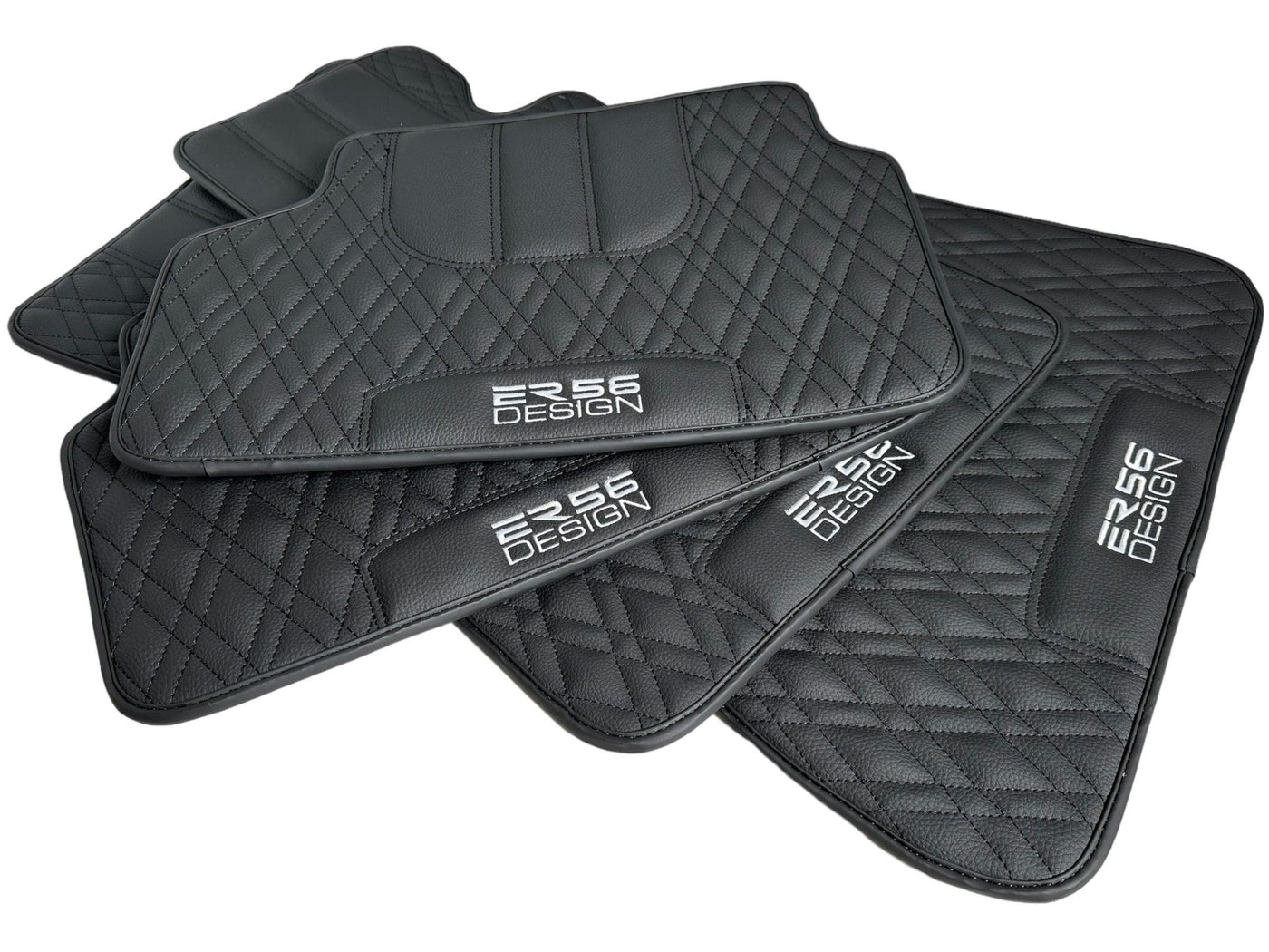 Floor Mats For BMW M4 G82 Coupe Black Leather Er56 Design - AutoWin