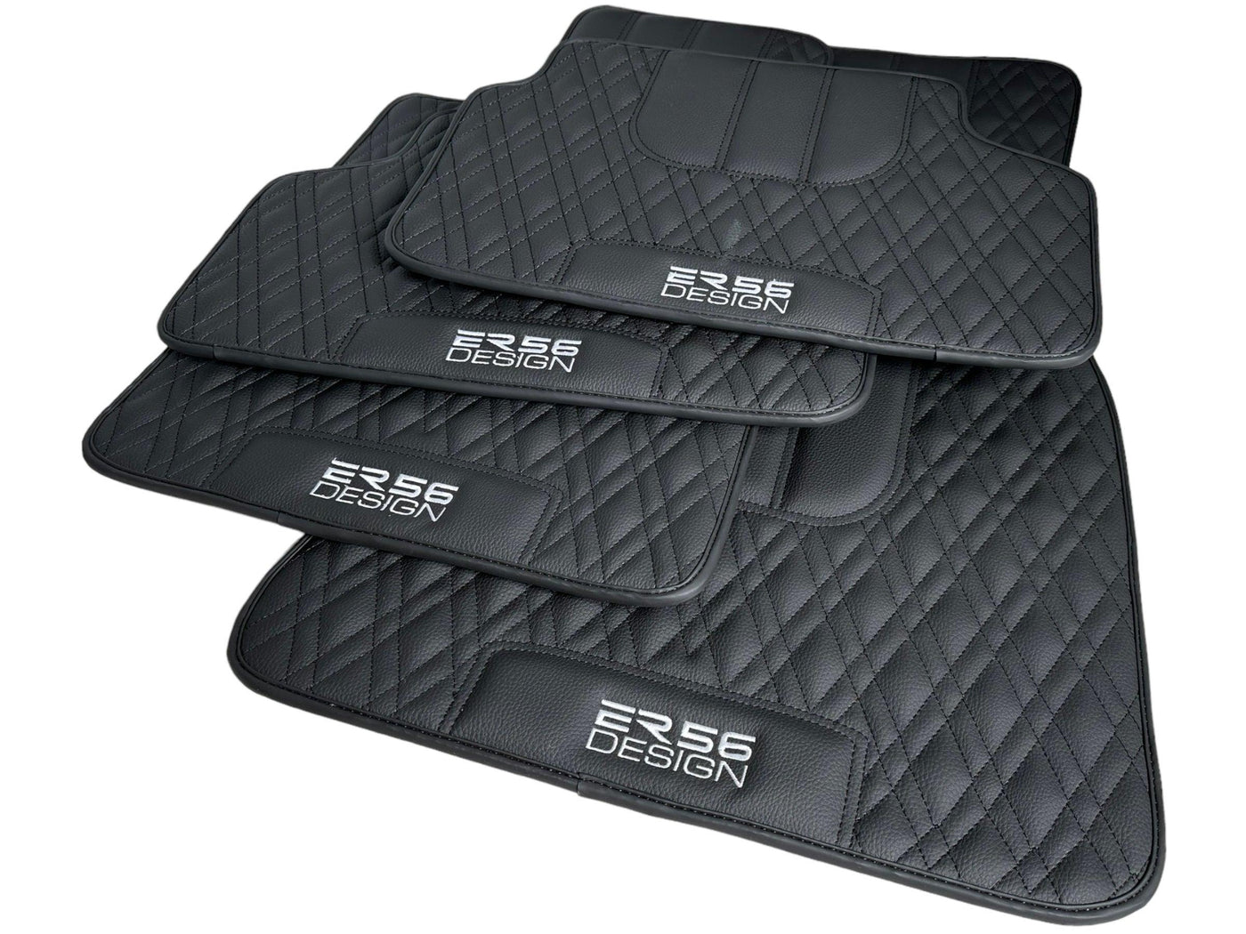 Floor Mats For BMW M5 E39 Black Leather Er56 Design - AutoWin