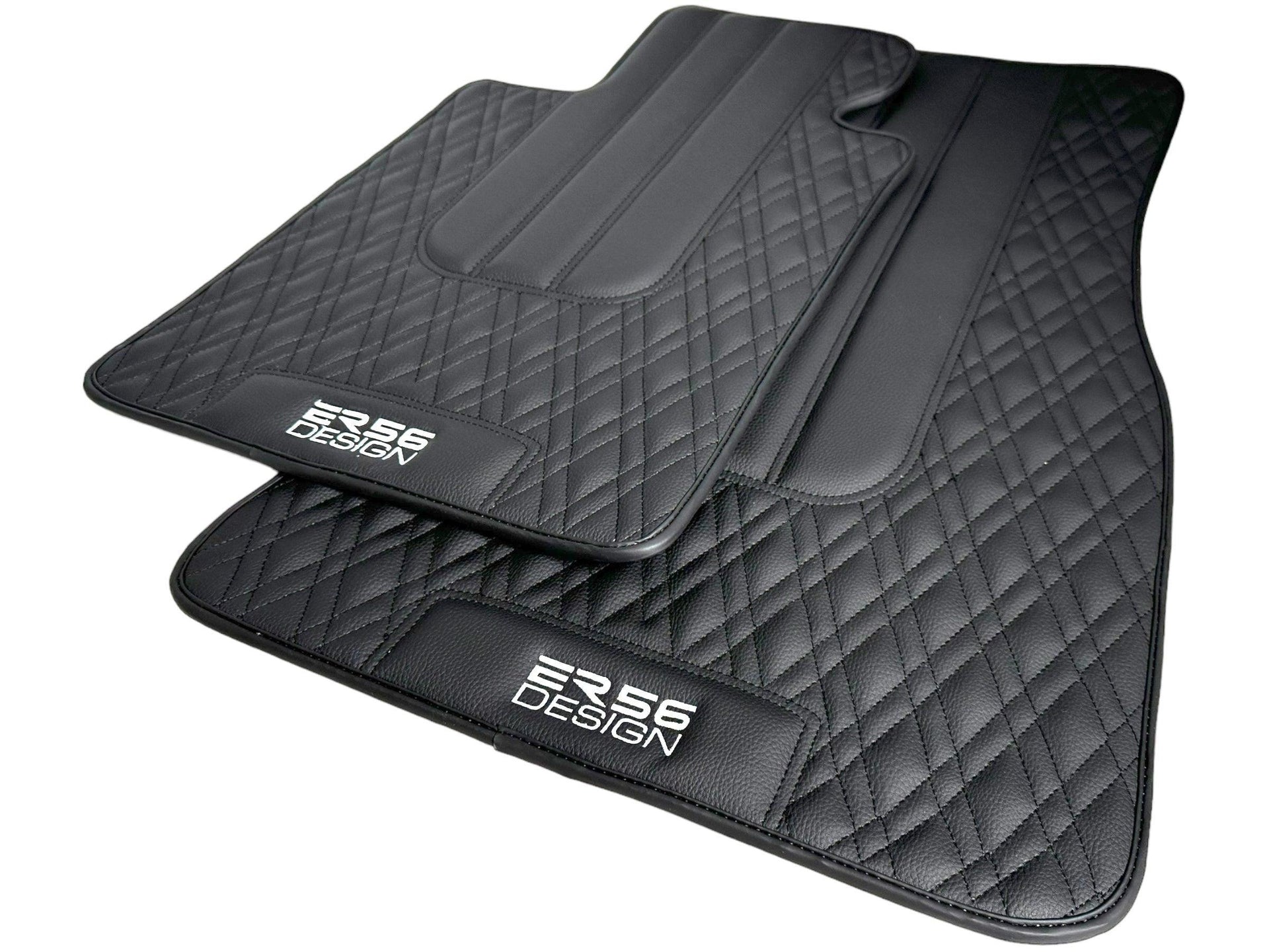 Floor Mats For BMW Z4 Series E85 Convertible (2003-2008) Black Leather Er56 Design - AutoWin