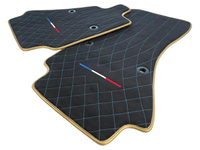 Floor Mats For Bugatti Chiron Alcantara Leather Gold Edition - AutoWin